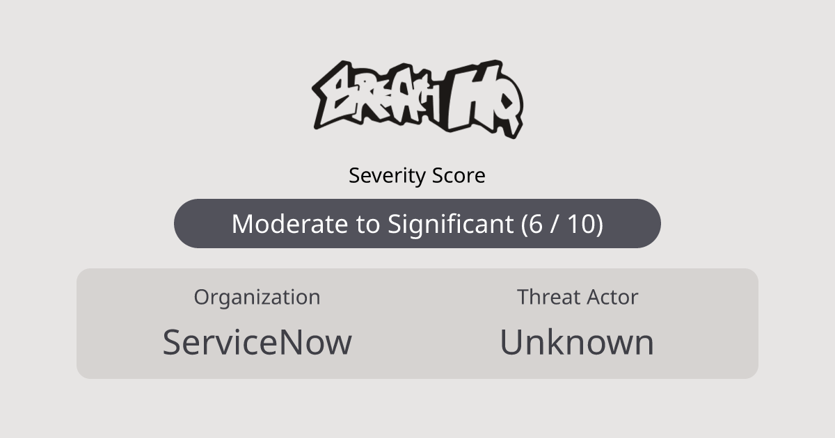 ServiceNow Data Breach - Oct 2023